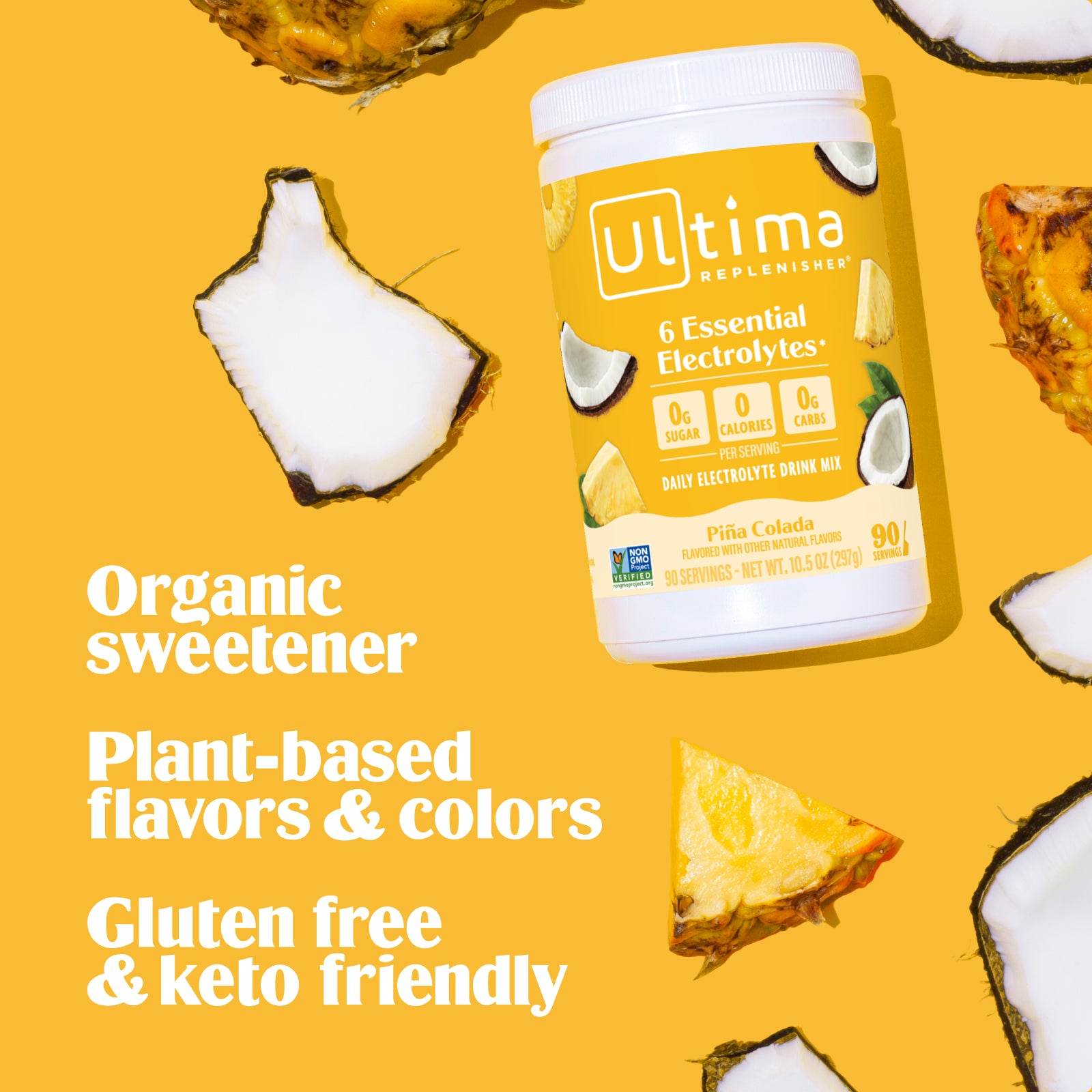 Ultima Replenisher Pina Colada electrolyte hydration powder 90 Serving Canister RTB