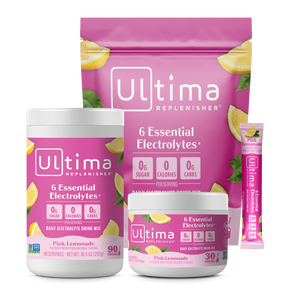 Ultima Replenisher Pink Lemonade electrolyte hydration powder