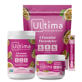 Ultima Replenisher Passionfruit electrolyte hydration powder