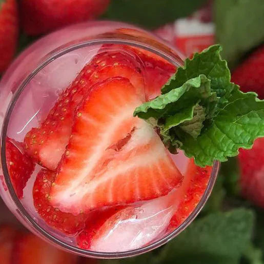 Pink Lemonade, Basil & Strawberry Electrolyte Mocktail