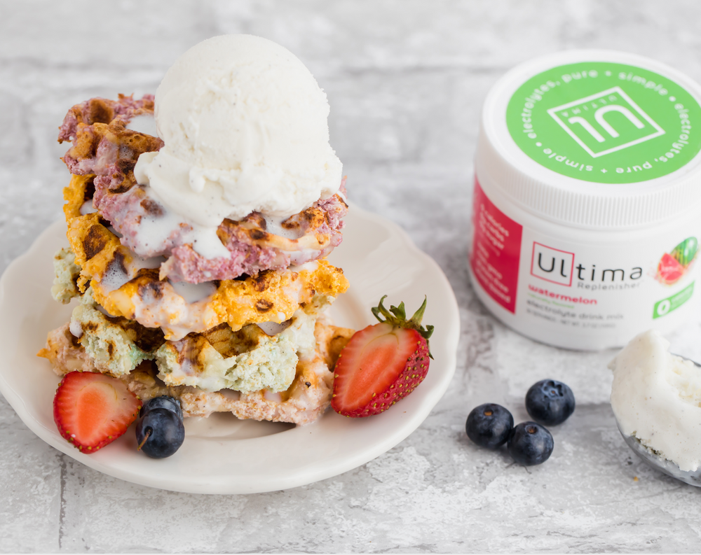 Ultima Rainbow Chaffles (Gluten-Free, Vegan, Low Carb, Keto-Friendly) 🌈