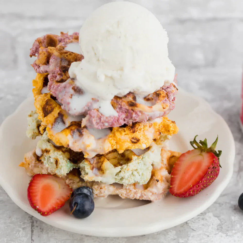 Ultima Rainbow Chaffles (Gluten-Free, Vegan, Low Carb, Keto-Friendly) 🌈
