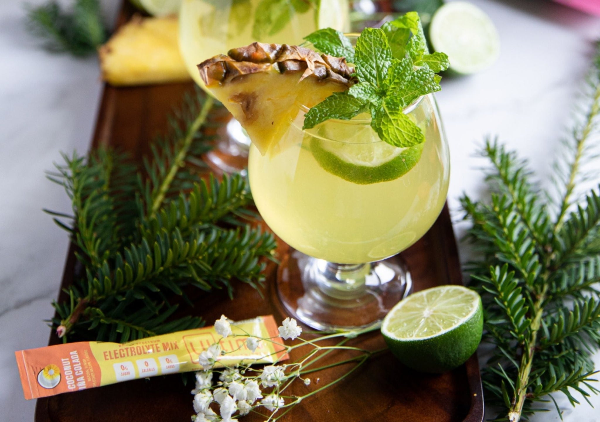 Festive Low Sugar Piña Colada Mocktail