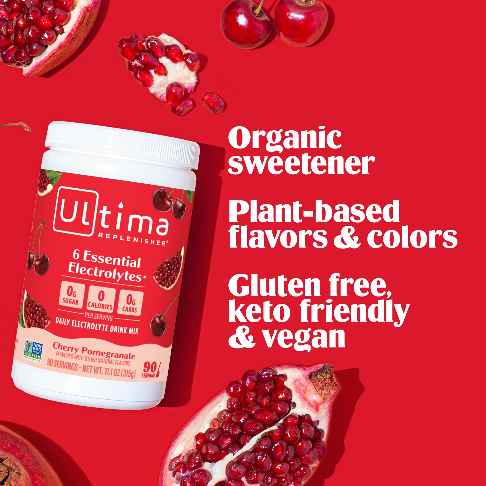 Ultima Replenisher Cherry Pomegranate electrolyte hydration powder 90 Serving Canister RTB