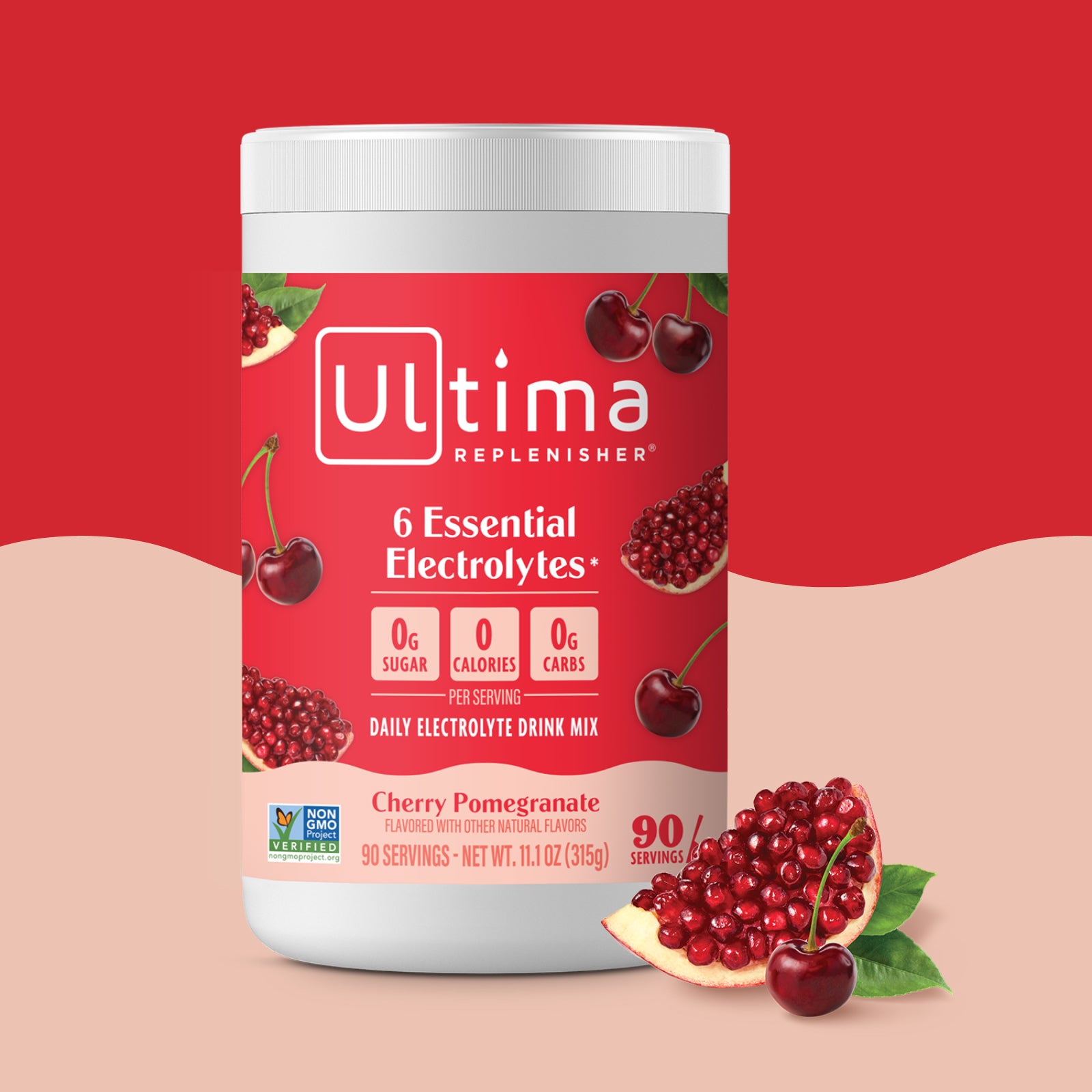 Ultima Replenisher Cherry Pom electrolyte hydration powder 90 serving canister
