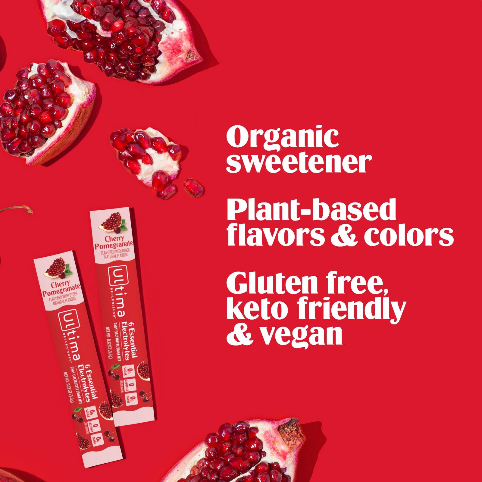 Ultima Replenisher Cherry Pomegranate electrolyte hydration powder pouch RTB