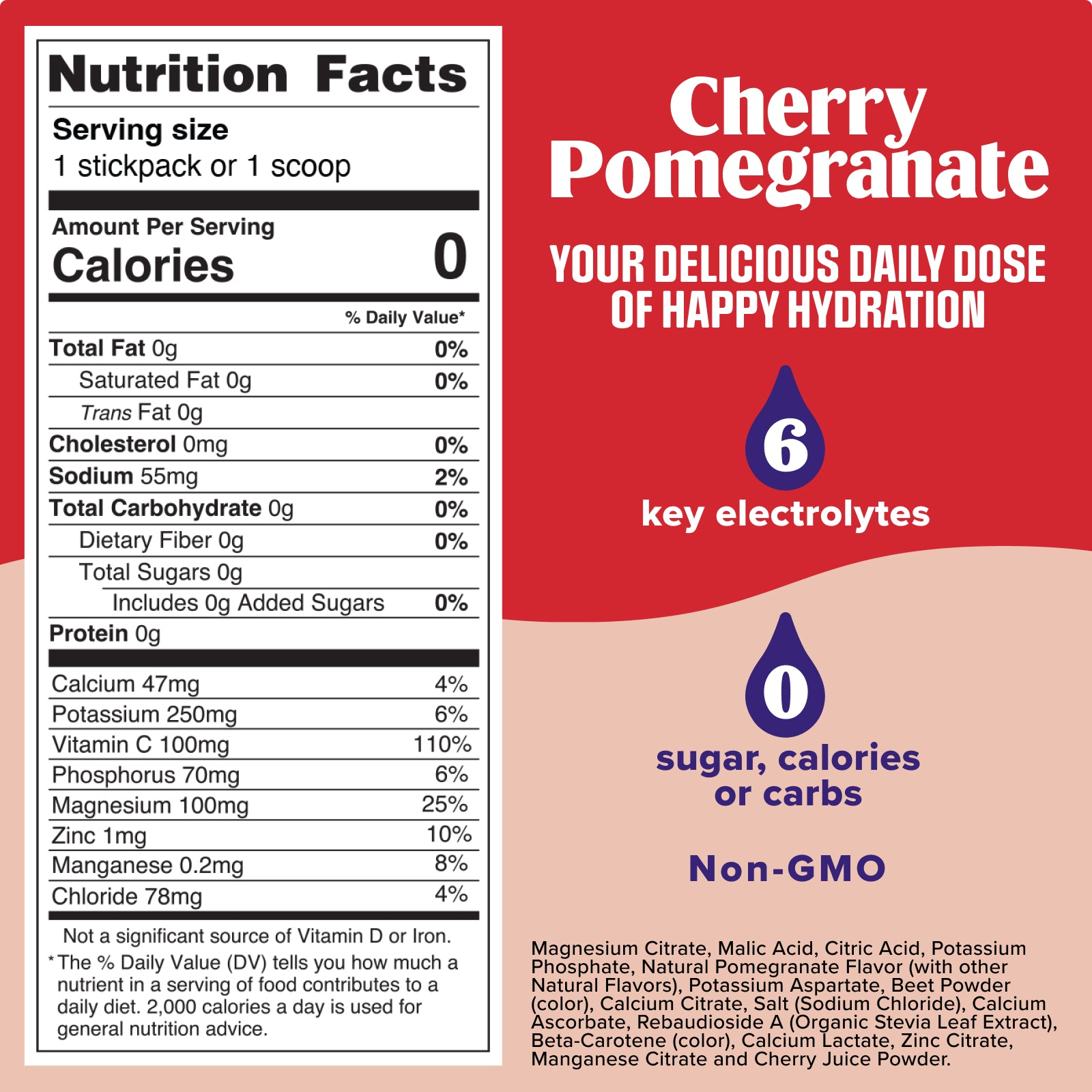 Ultima Replenisher Cherry Pomegranate ingredients and nutrition facts