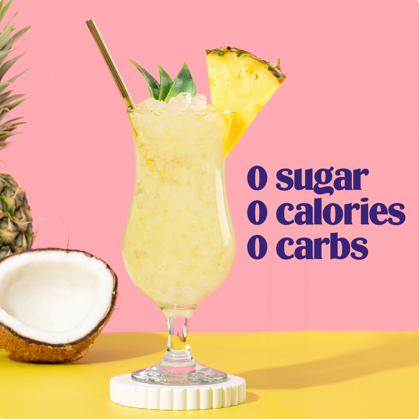 Ultima Replenisher Pina Colada electrolyte hydration powder lifestyle glass, drink, fruit and 000