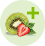 Strawberry and Kiwi fruit icons with a plus symbol
