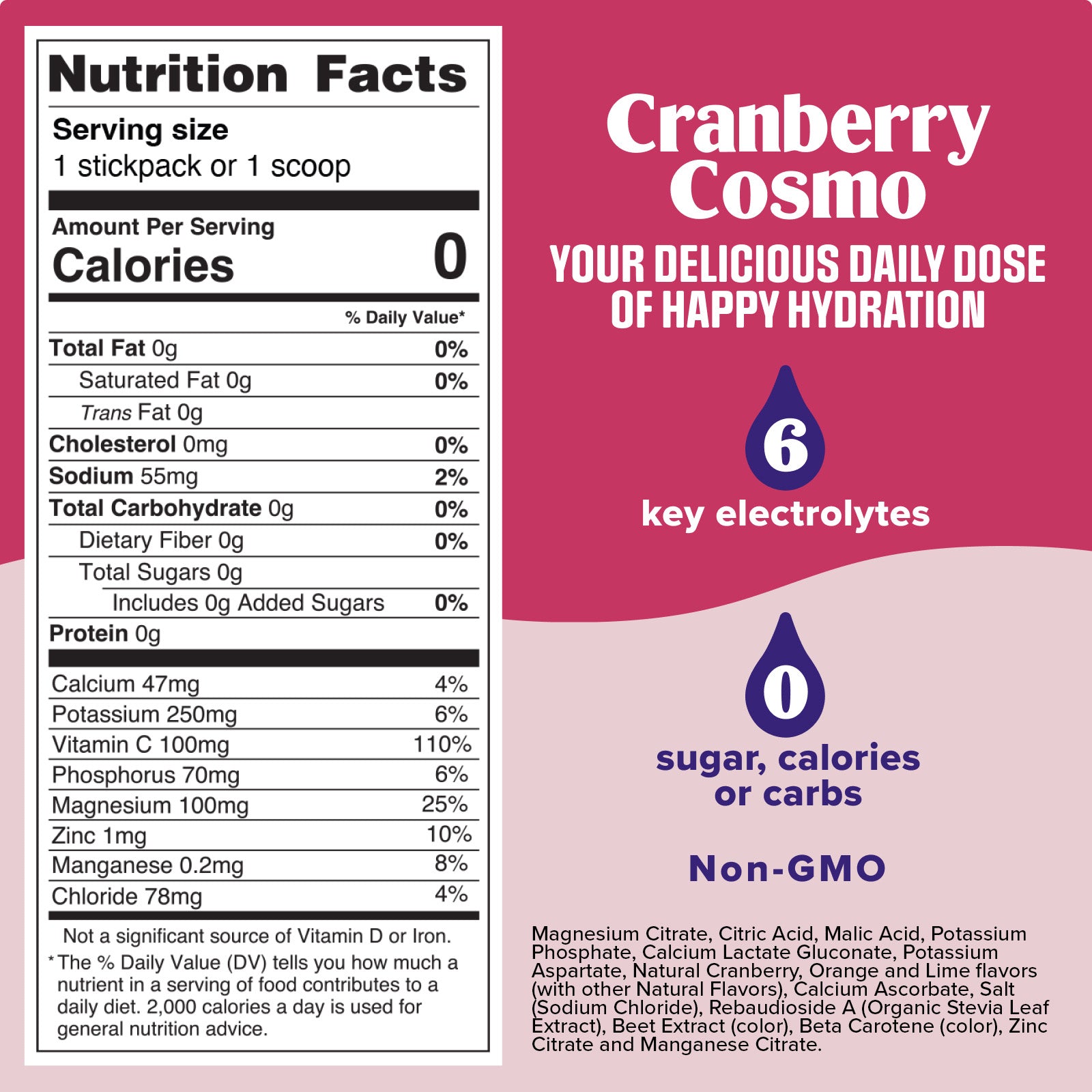 Cranberry Cosmo Mocktini Daily Electrolyte Drink Mix - Ultima Replenisher