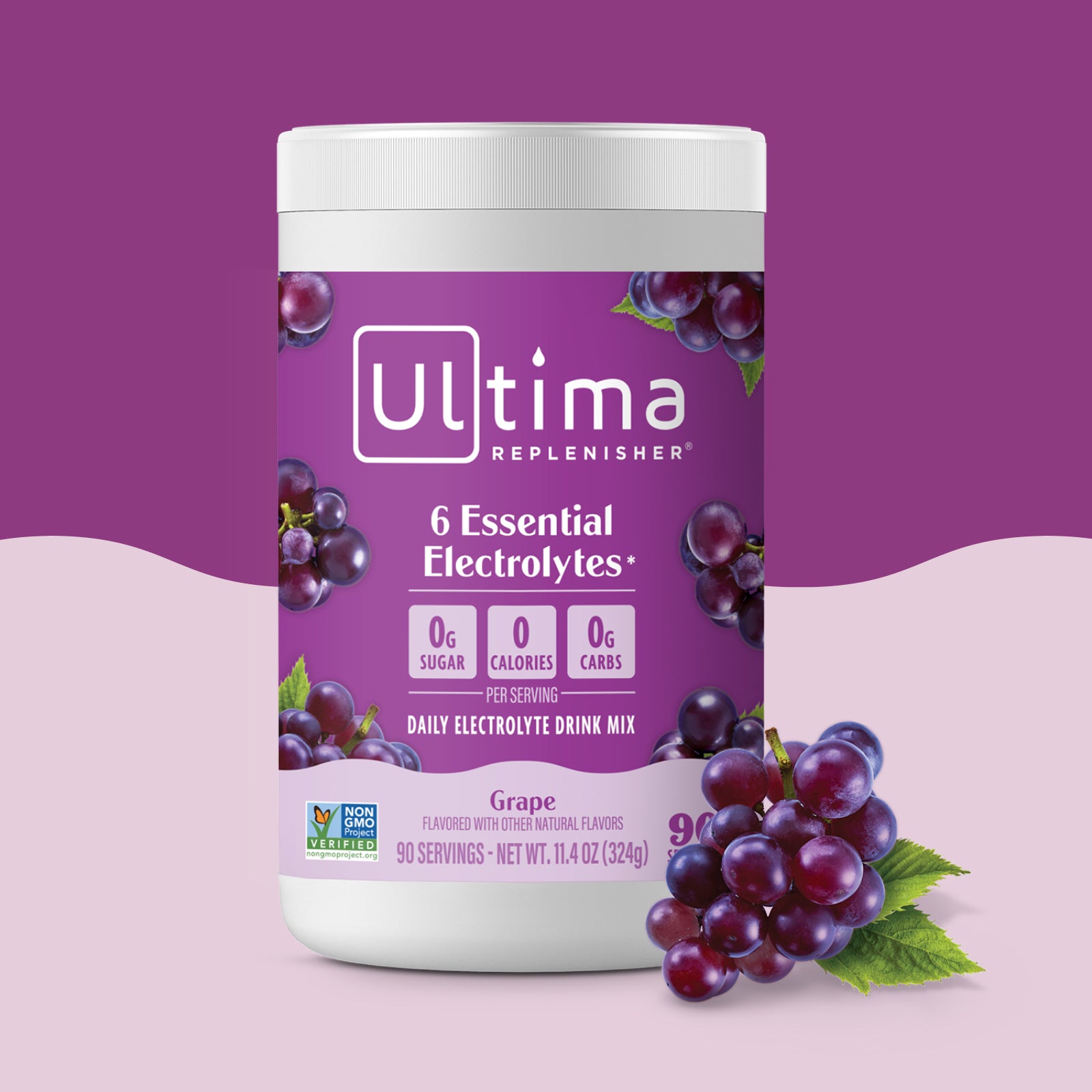 Ultima Replenisher Grape electrolyte hydration powder 90 serving canister