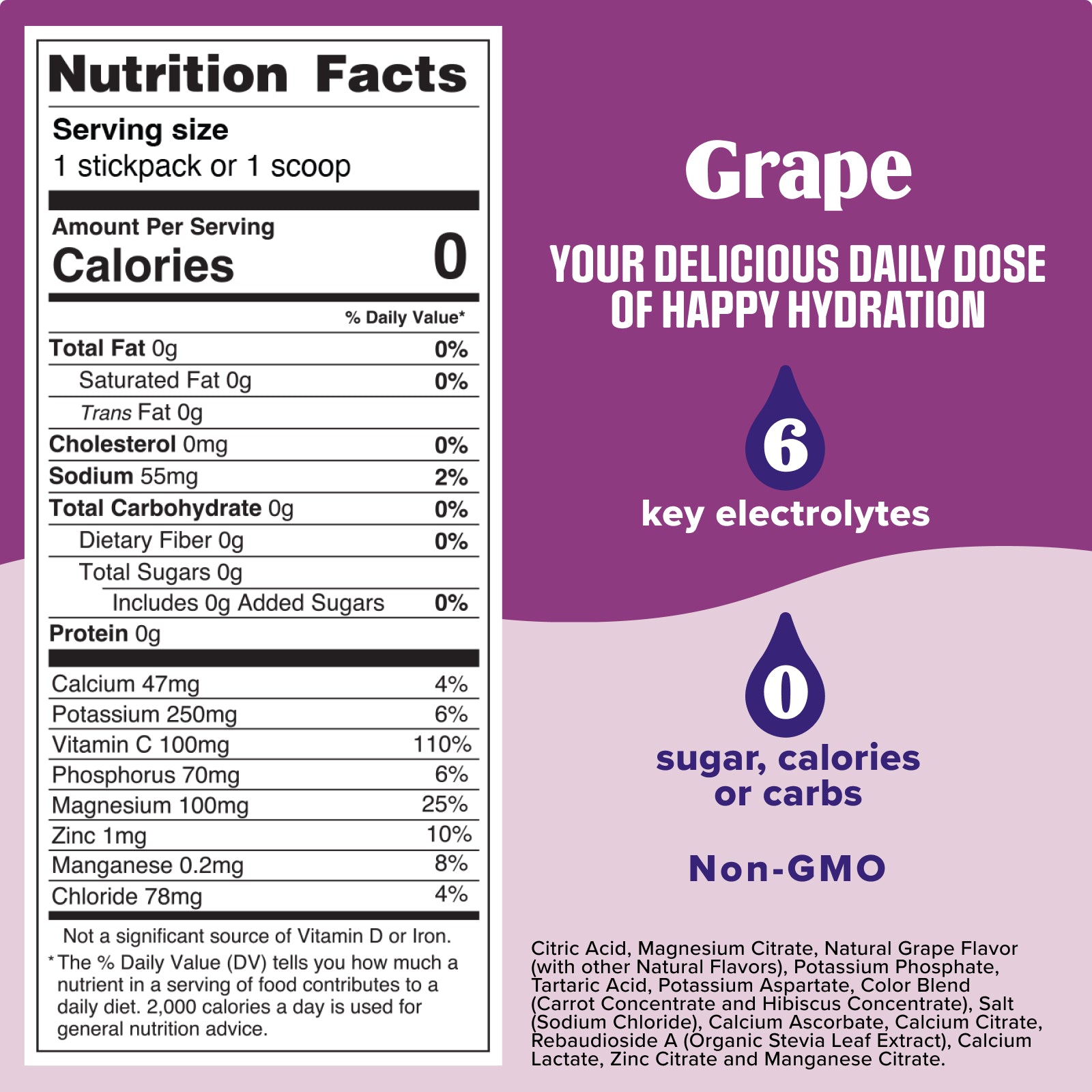 Ultima Replenisher Grape ingredients and nutrition facts