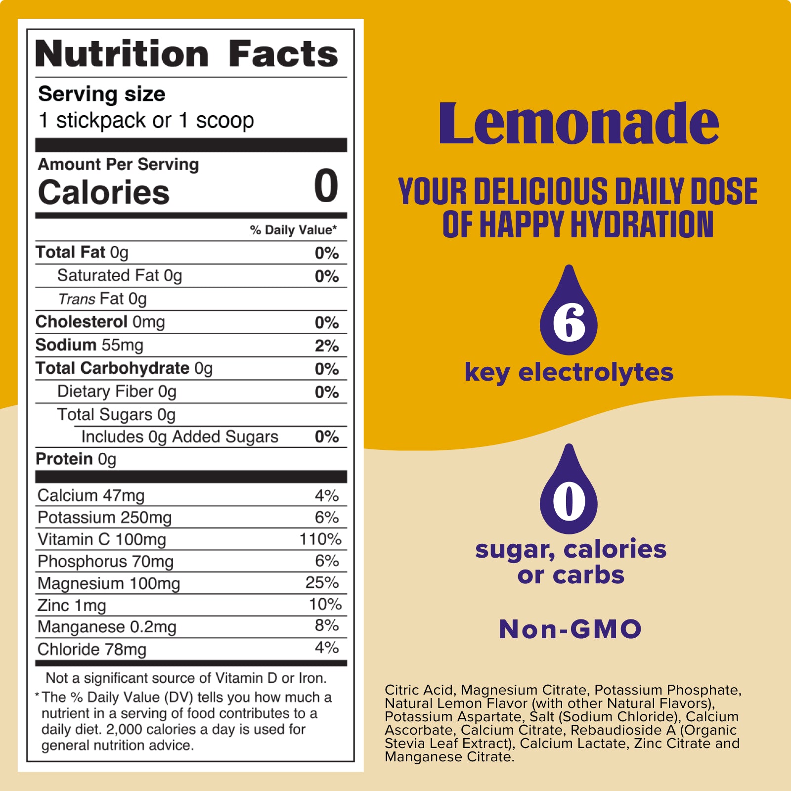 Ultima Replenisher Lemonade ingredients and nutrition facts