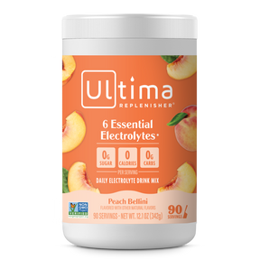Ultima Replenisher Peach Bellini electrolyte hydration powder