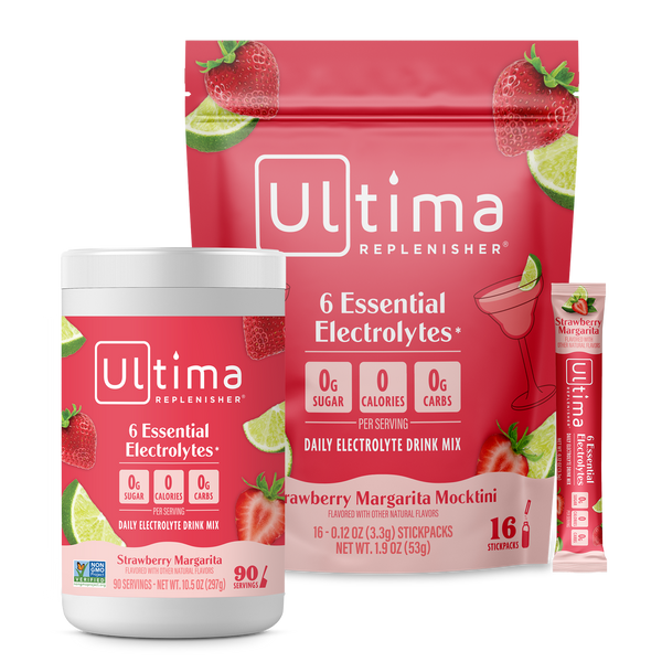Ultima Replenisher Strawberry Margarita Mocktini electrolyte hydration Family Shot