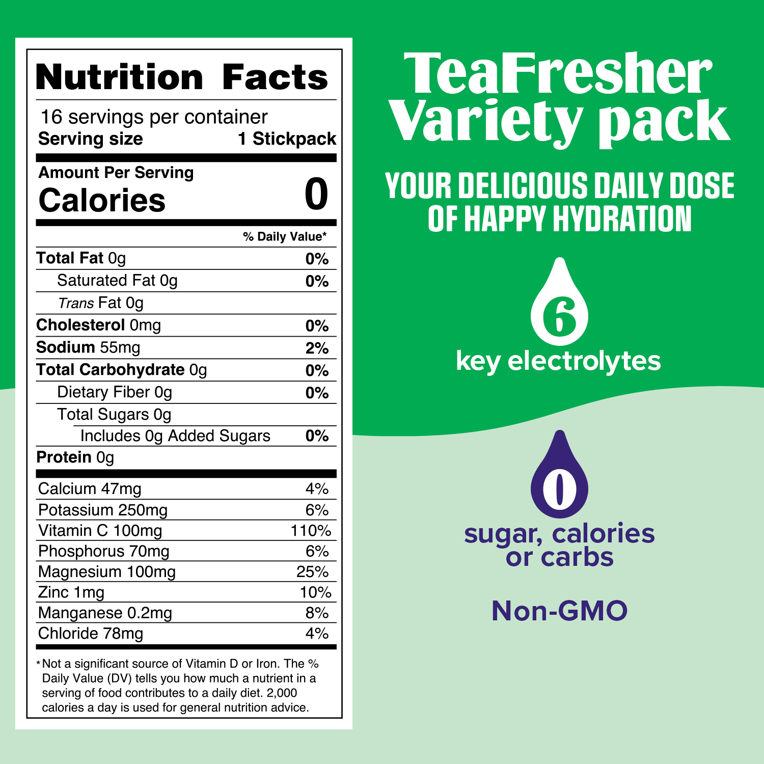 Ultima Replenisher TeaFresher Variety Pack electrolyte hydration powder nutrition facts
