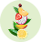 Lemon, dragonfruit, peach strawberry and tea leaves icons