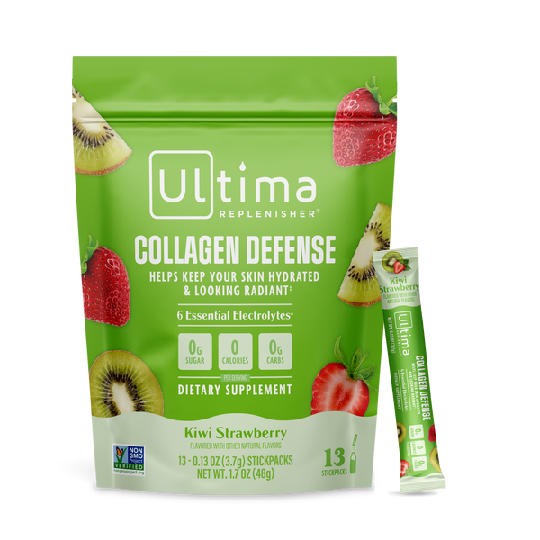 Ultima Replenisher Collagen Defense electrolyte hydration powder