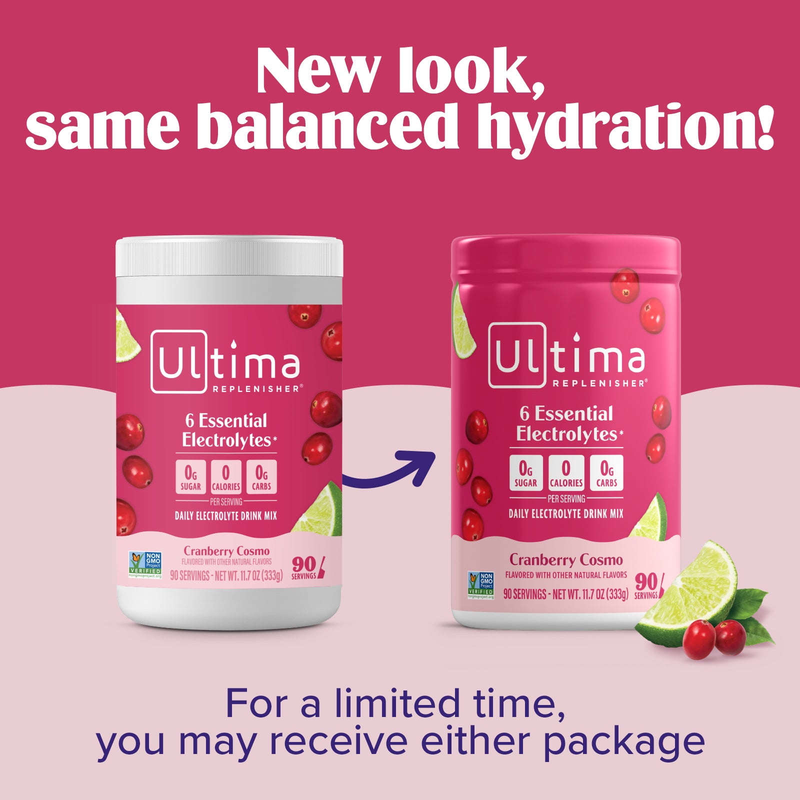 Cranberry Cosmo Mocktini electrolyte drink mix - Ultima Replenisher