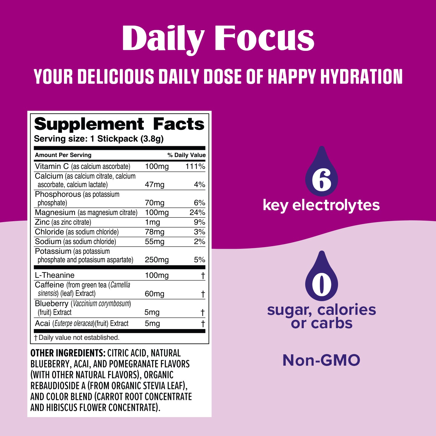 Ultima Daily Focus 14 nutrition facts