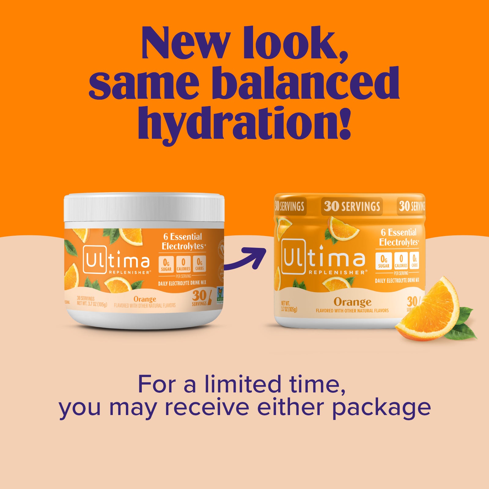 Orange electrolyte drink mix - Ultima Replenisher