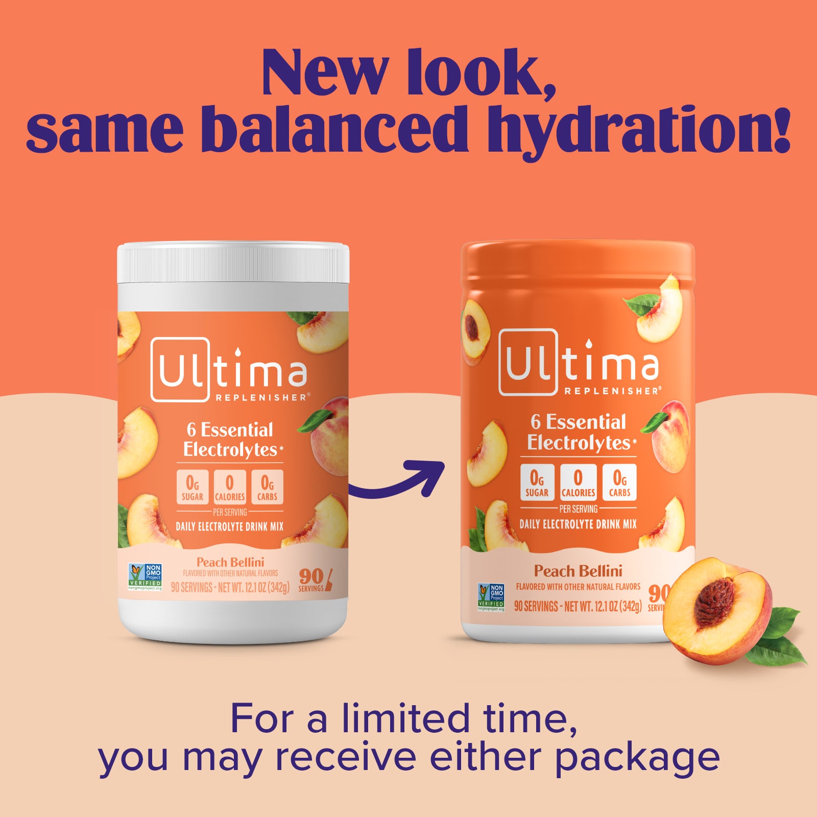 Peach Bellini Mocktini electrolyte drink mix - Ultima Replenisher