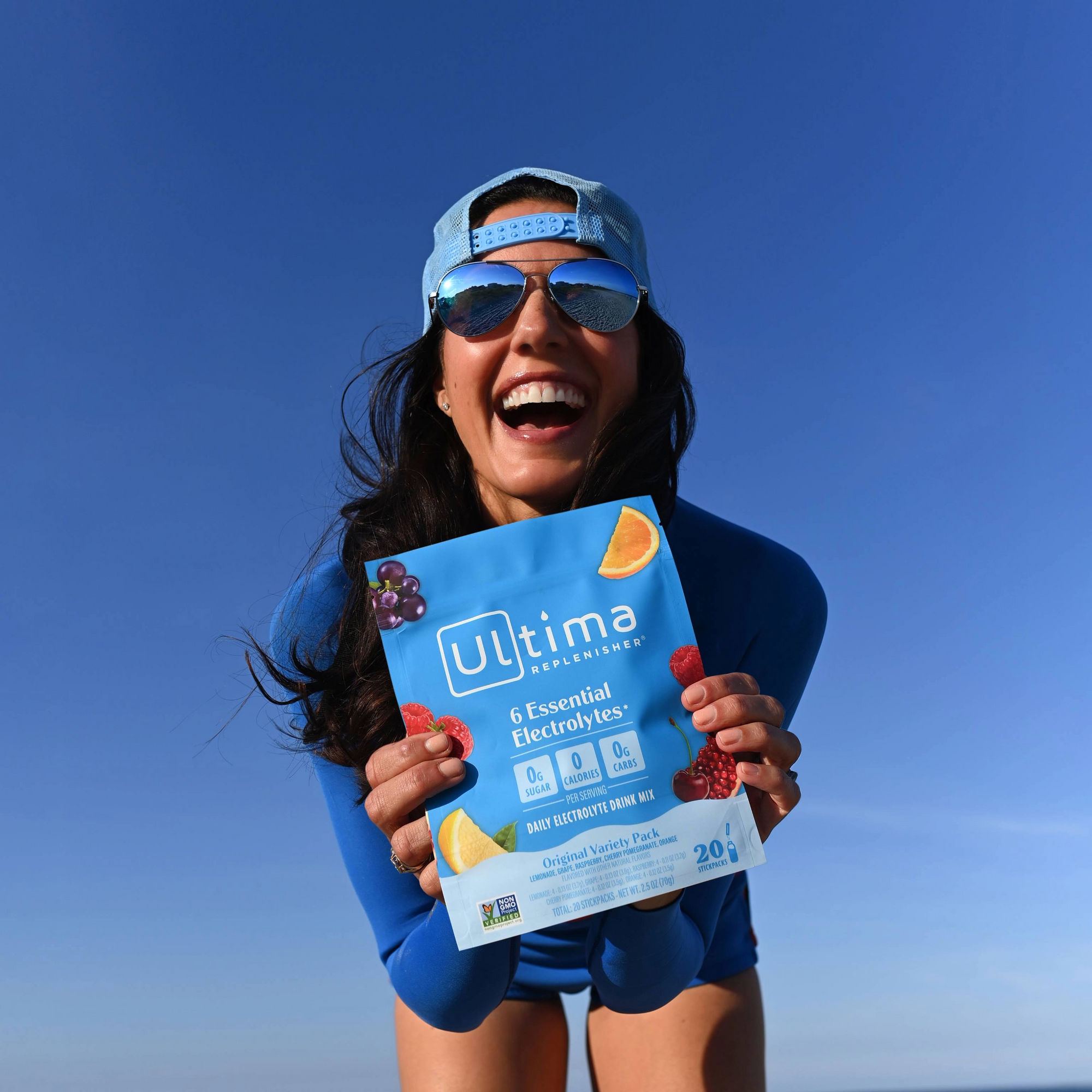 Ultima Varity Pack with model and sunglasses