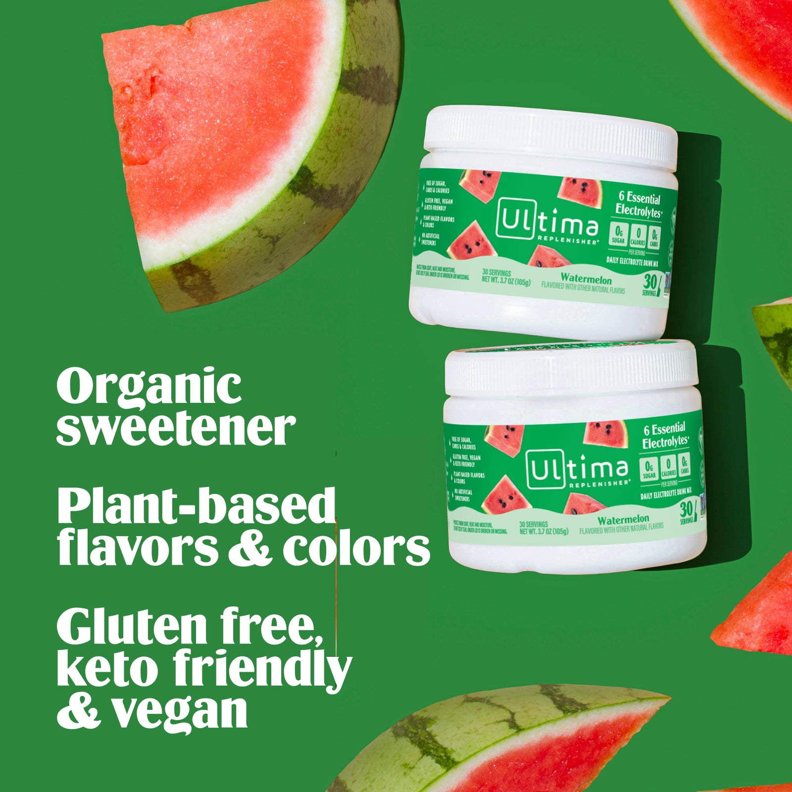 Ultima Replenisher Watermelon electrolyte hydration powder 30 Serving Canister RTB