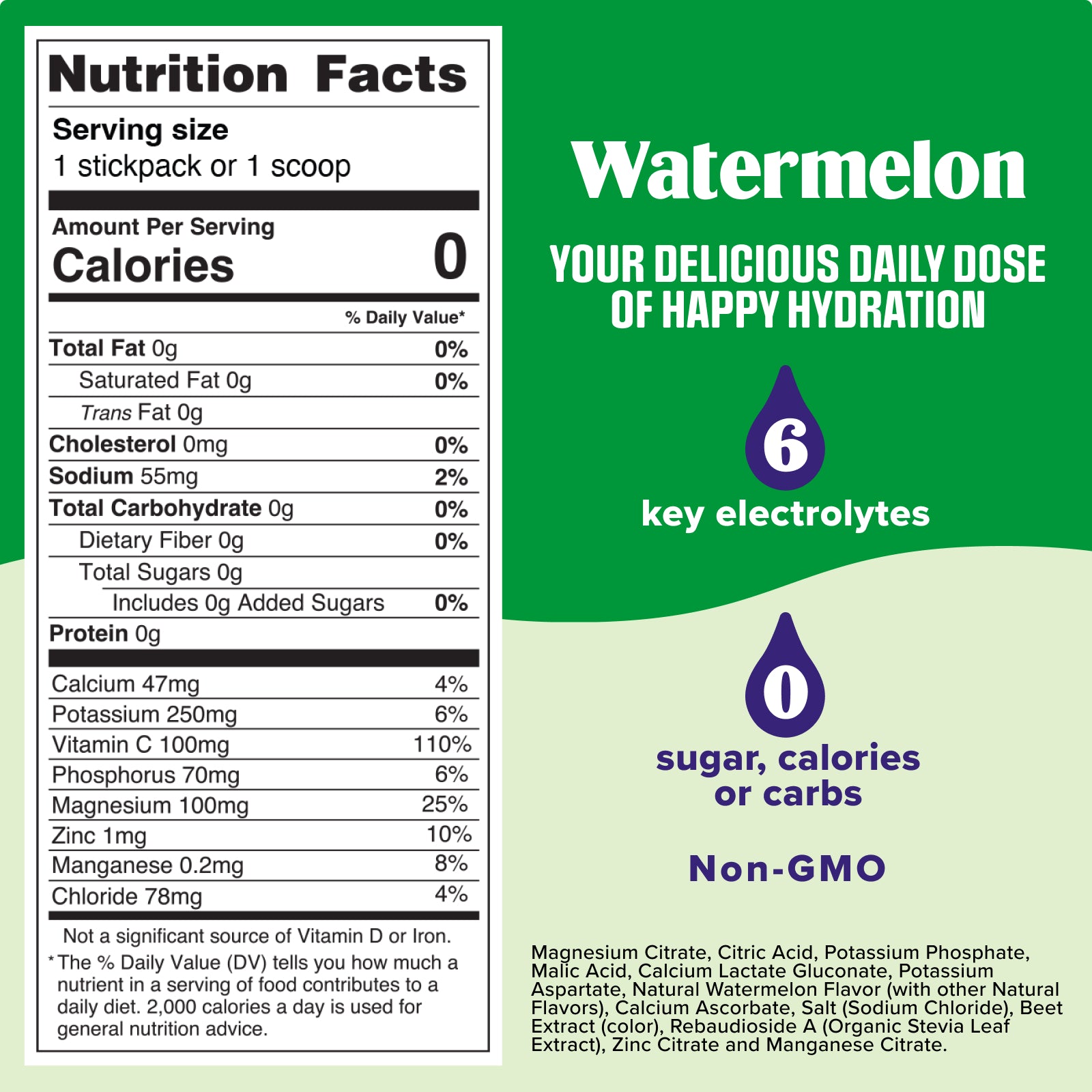 Ultima Replenisher Watermelon ingredients and nutrition facts